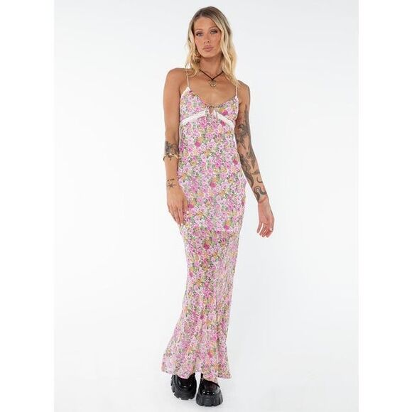 NWT Princess Polly Emily Maxi Dress Pink Floral - Picture 6 of 15